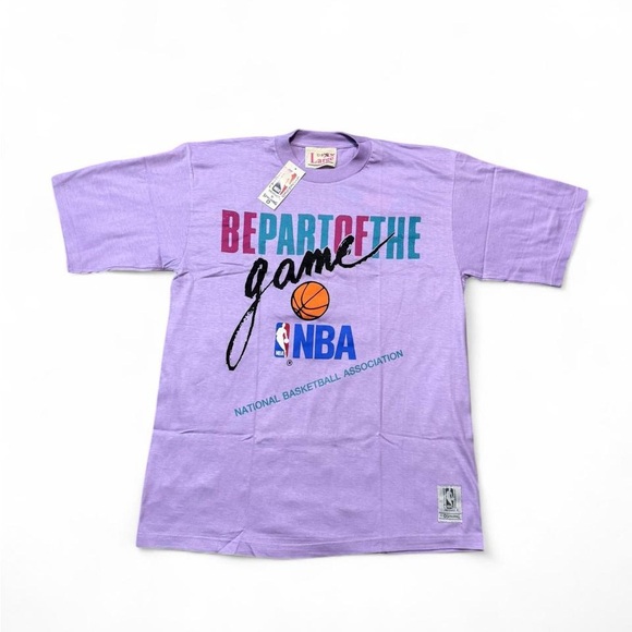 Vintage 90s Spalding be part of the game NBA tee purple NWT size L mens - Picture 1 of 7